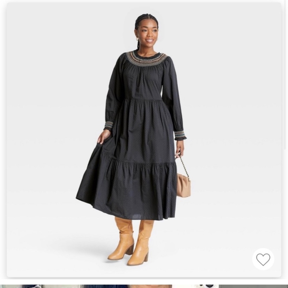 Universal Thread Gray Cottage Core Peasant Dress - image 1